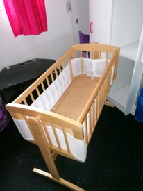 mothercare white swinging crib